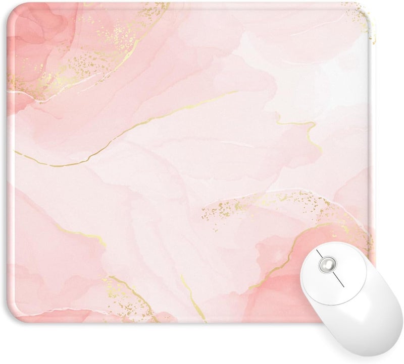 eulps Mouse Pad with Stitched Edge, Multiple Patterns Computer Mouse Pads with Non-Slip Rubber Base, Washable Cloth Mousepad, for Gaming, Laptop, PC (Blush Gold) - Image 1
